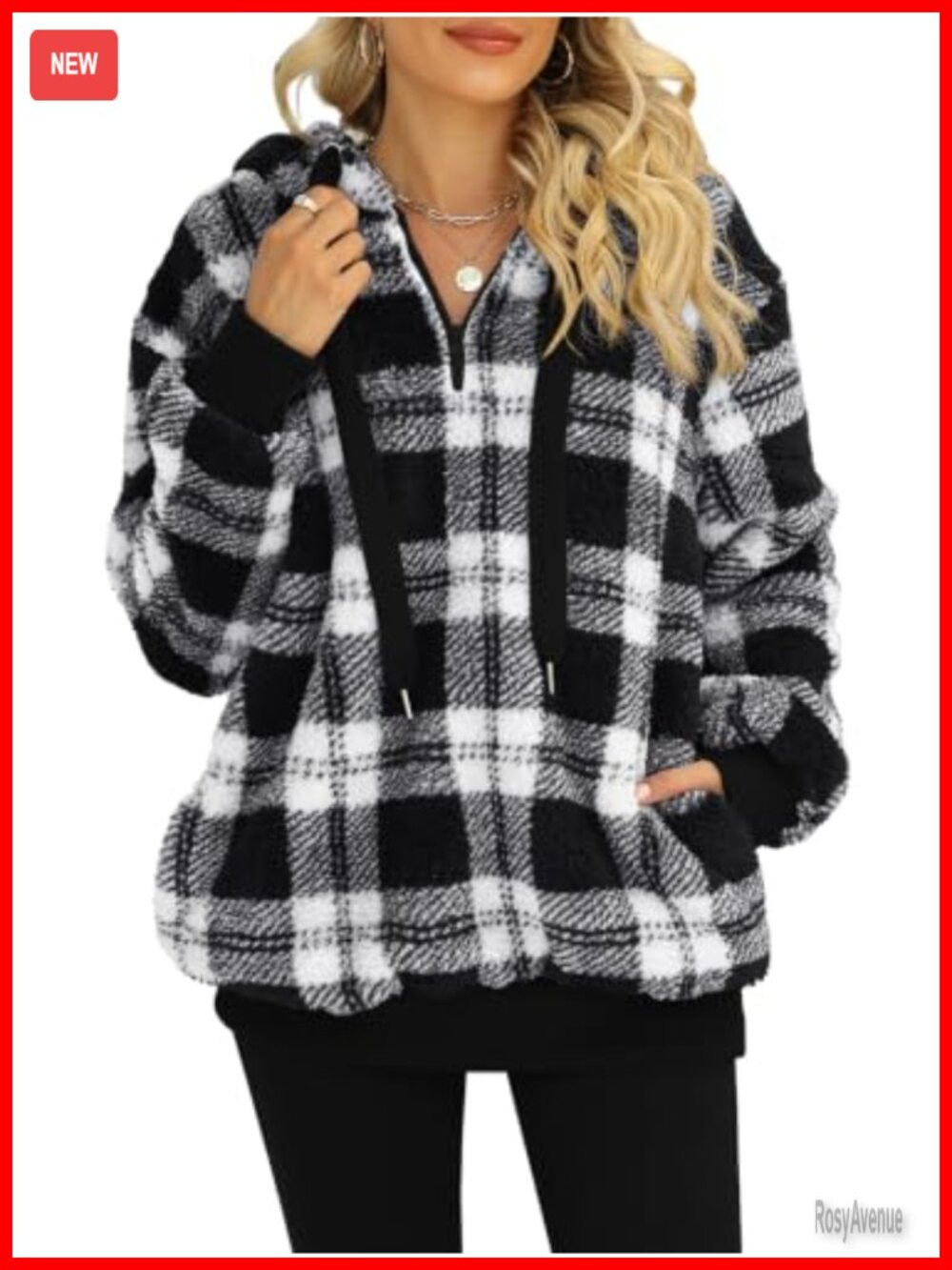 Womens Sherpa Pullover Oversized Fuzzy Hoodie Fleece Sweatshirt